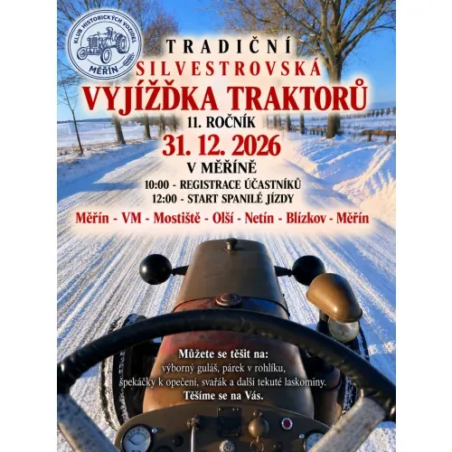 Tradiční silvestrovská vyjížďka traktorů
