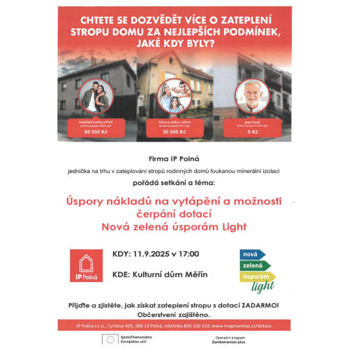 Firma IP Polná - zateplování stropů rodinných domů